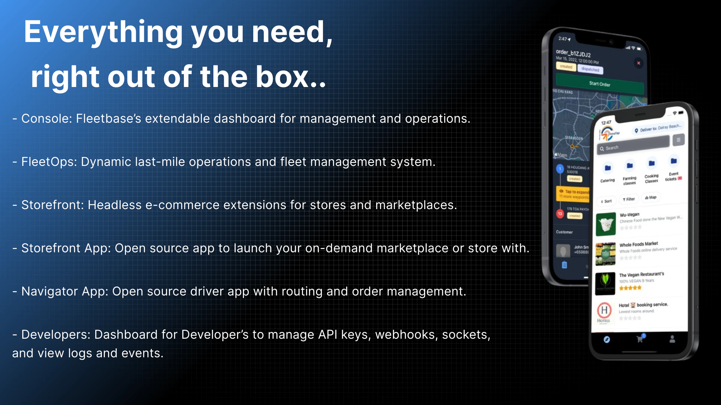 screenshot of Fleetbase Console